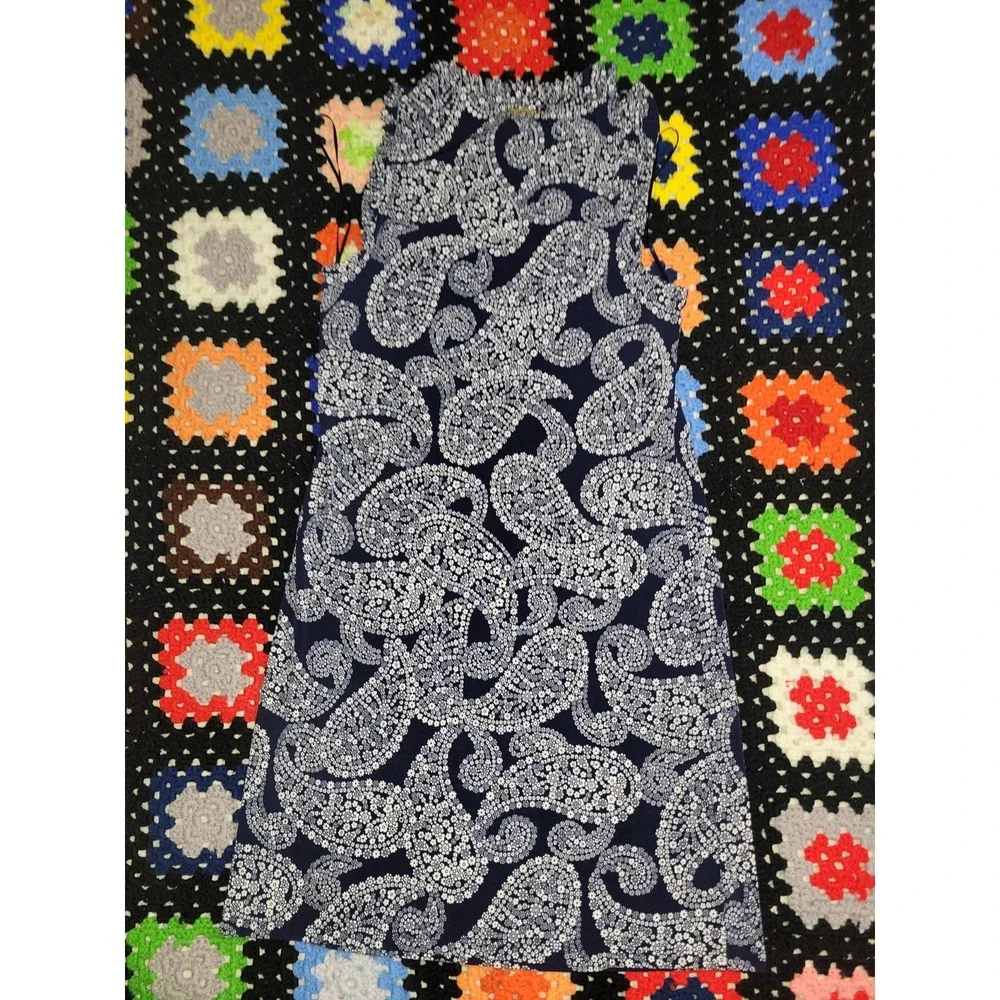 Michael Kors‎ Dress Blue Paisley Print Stretch Women's Extra Small 145
